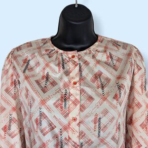 V. Wilroy Satin Long Sleeve Blouse